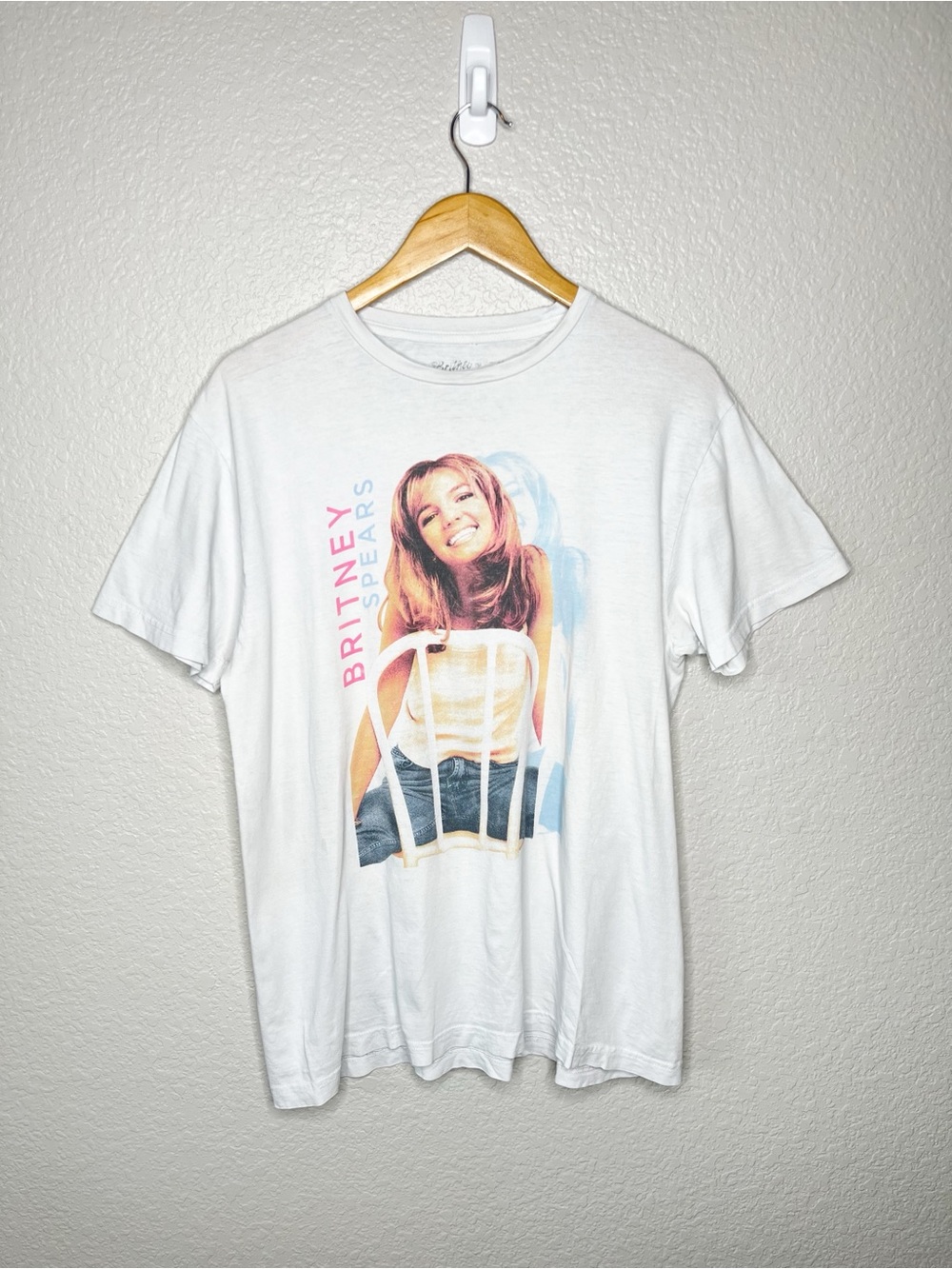 2021 Britney Spears Graphic Tee White Pop Star Y2K Style Shirt Size Large